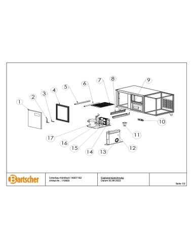 Pièces détachées pour Soubassement réfrigéré 1400T1S marque Bartsher 