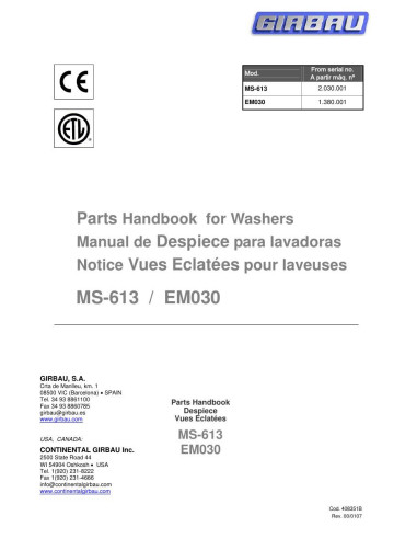 Pièces détachées GIRBAU MS613 Annee 2000 