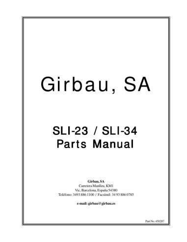 Pièces détachées GIRBAU SLI23 Annee 0 