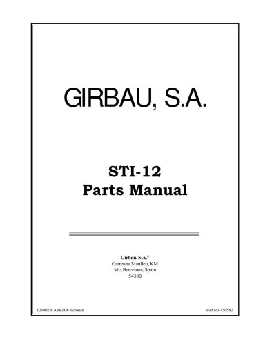 Pièces détachées GIRBAU STI12 Annee 0 