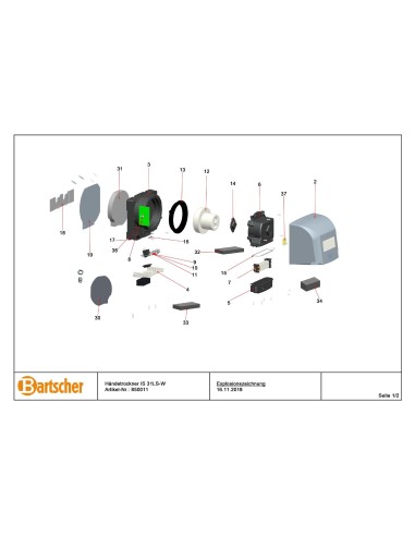 Pièces détachées pour Sèche-mains IS 31LS-W marque Bartsher 