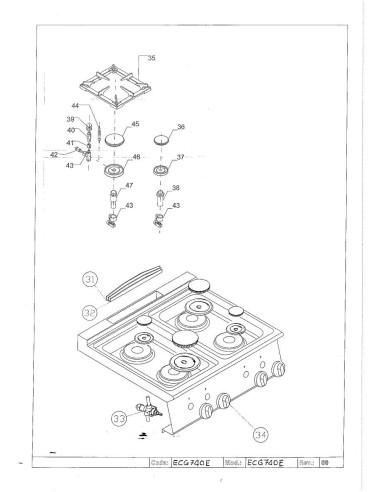 Pièces détachées GIORIK ECG740E Annee 0 