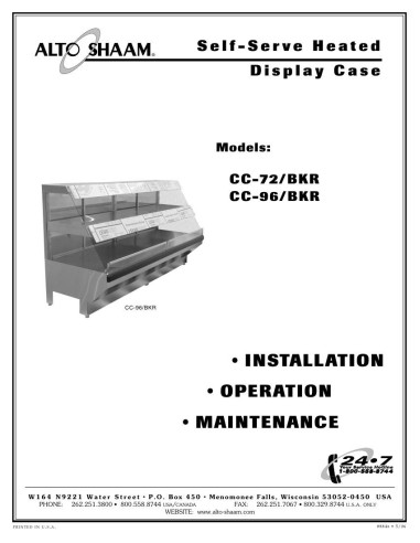 Pièces détachées ALTO-SHAAM CC-72-BKR - ALTO-SHAAM CC-72-BKR - Alto-Shaam