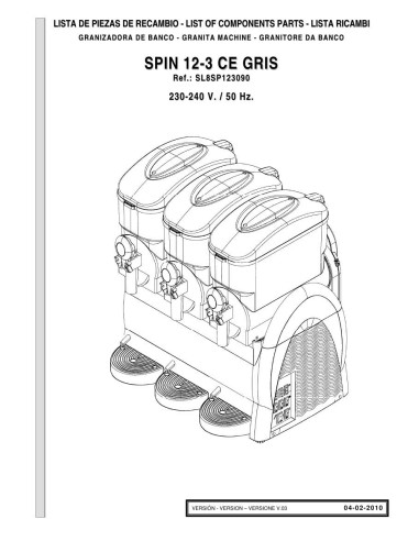 Pièces détachées GBG SPIN 12-3 CE Annee 02-2010 