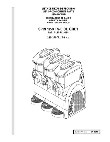 Pièces détachées GBG SPIN 12-3 TSE CE Annee 04-2010 