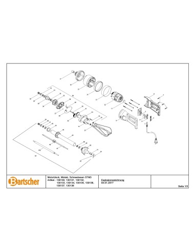 Pièces détachées pour Tige de mixeur STM3 300 marque Bartsher 