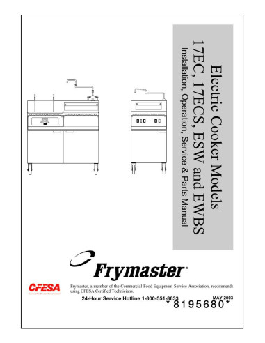 Pièces détachées FRYMASTER 17EC Annee 2003 