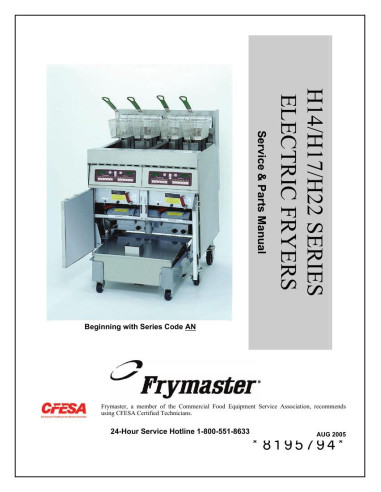 Pièces détachées FRYMASTER H17 Annee 2005 