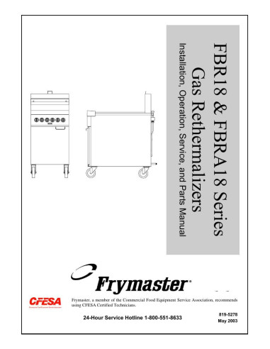 Pièces détachées FRYMASTER FBR18 Annee 2003 