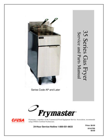 Pièces détachées FRYMASTER MJ35 Annee 2000 