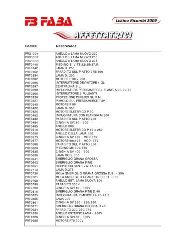 Pièces détachées FB FABA 250 GL Annee 2006 