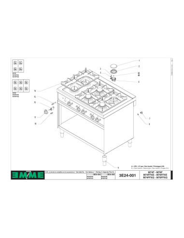 Pièces détachées GIGA M76FFXE Annee 01-2007 