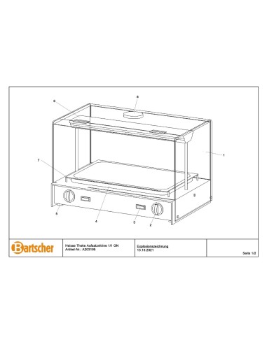 Pièces détachées pour Vitrine chauffante 1/1 GN THM marque Bartsher 