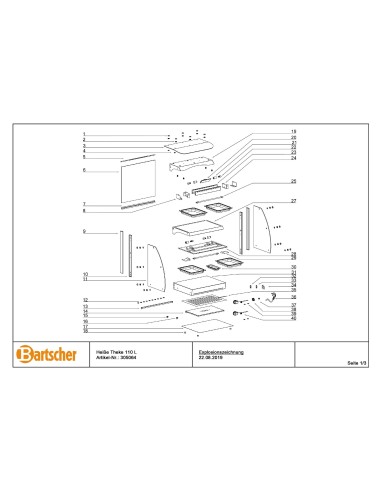 Pièces détachées pour Vitrine chauffante 5900 2ER marque Bartsher 