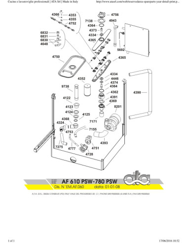 Pièces détachées ATA AF610PSW Annee 2008 