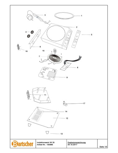 Pièces détachées pour Wok à induction IW35 marque Bartsher 