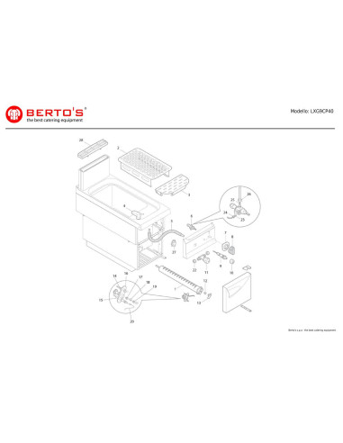 Pièces détachées BERTOS LXG9CP40 Annee 0 