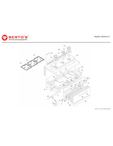 Pièces détachées BERTOS G6F3H12-T Annee 0 