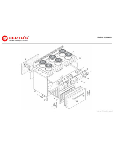 Pièces détachées BERTOS E6P4-FE1 Annee 0 