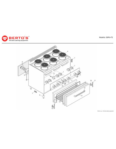 Pièces détachées BERTOS E6P6-TE Annee 0 