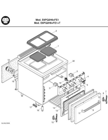 Pièces détachées BERTOS E6PQ2H6-FE1 Annee 2004 