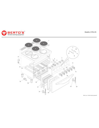 Pièces détachées BERTOS E7P4-FE Annee 0 