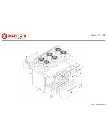 Pièces détachées BERTOS E7P4-FE1 Annee 0 
