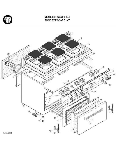 Pièces détachées BERTOS E7PQ4-FE1-T Annee 2004 