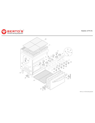 Pièces détachées BERTOS E7TP-FE Annee 0 