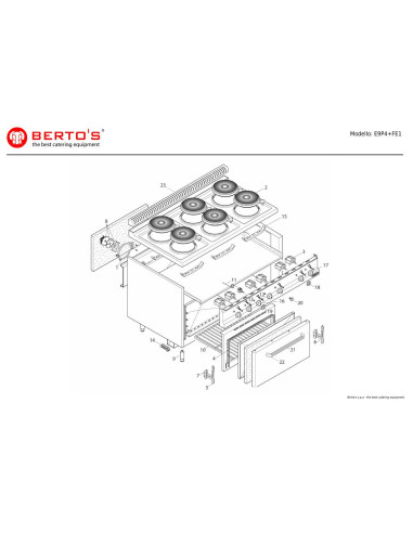 Pièces détachées BERTOS E9P4-FE1 Annee 0 