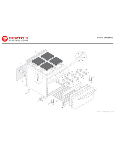 Pièces détachées BERTOS E9PQ4-FE1 Annee 0 