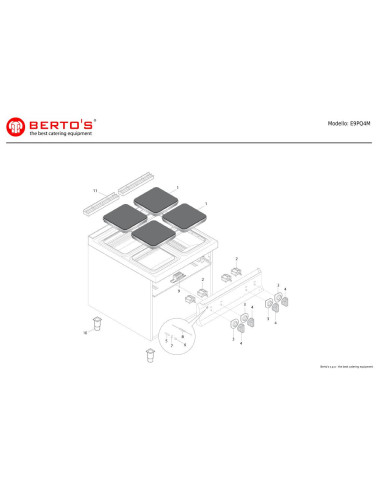 Pièces détachées BERTOS E9Q4M Annee 0 