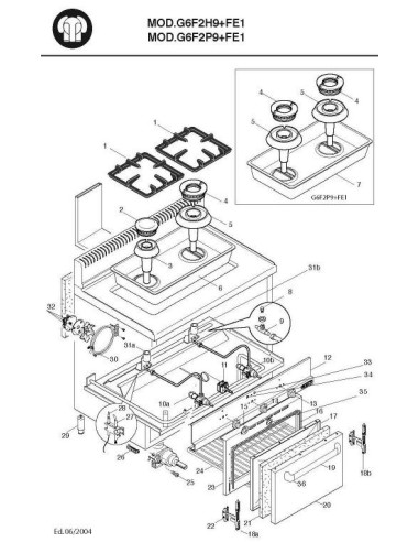 Pièces détachées BERTOS G6F2H9-FE1 Annee 2004 