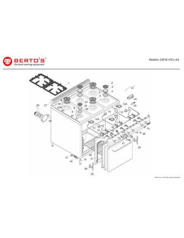 Pièces détachées BERTOS G9F4E-FE1-A4 Annee 0 