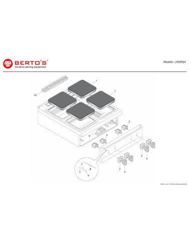 Pièces détachées BERTOS LXE9PQ4 Annee 0 