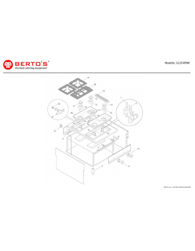 Pièces détachées BERTOS G12F4P9M Annee 0 