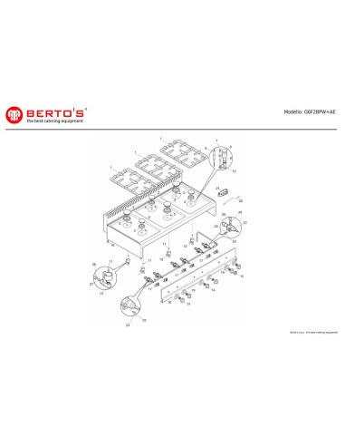 Pièces détachées BERTOS G6F2BPW-AE Annee 0 