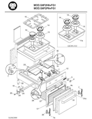 Pièces détachées BERTOS G6F2H6-FG1 Annee 2004 