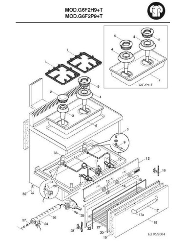 Pièces détachées BERTOS G6F2H9-T Annee 2004 