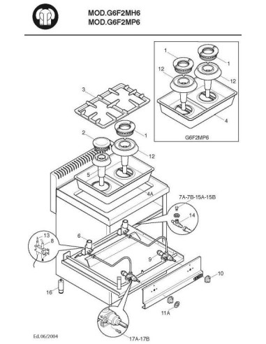 Pièces détachées BERTOS G6F2MH6 Annee 2004 