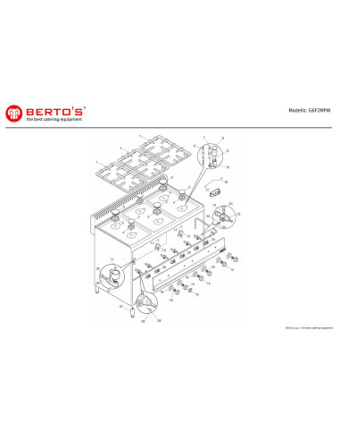 Pièces détachées BERTOS G6F2MPW Annee 0 