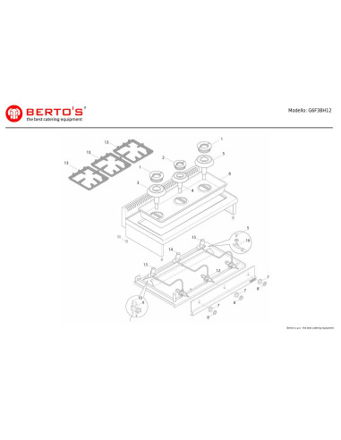 Pièces détachées BERTOS G6F3BH12 Annee 0 