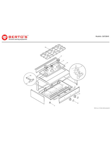 Pièces détachées BERTOS G6F3BH9 Annee 0 