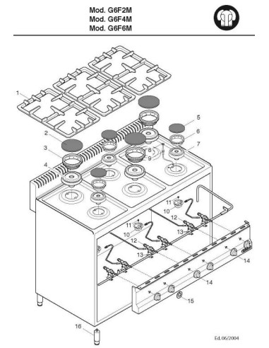 Pièces détachées BERTOS G6F4M Annee 2004 