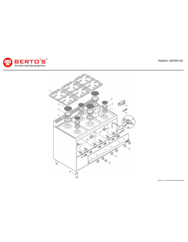 Pièces détachées BERTOS G6F6M-A6 Annee 0 