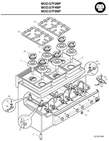 Pièces détachées BERTOS G7F2MP Annee 2004 