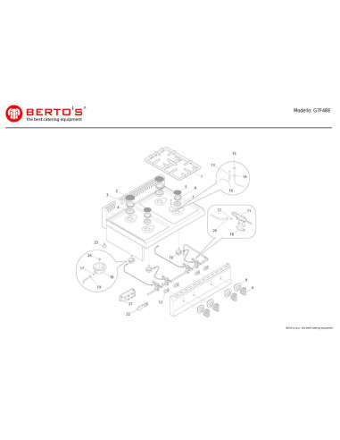 Pièces détachées BERTOS G7F4BE Annee 0 