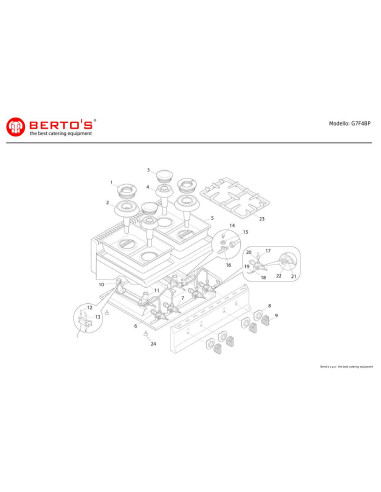 Pièces détachées BERTOS G7F4BP Annee 0 
