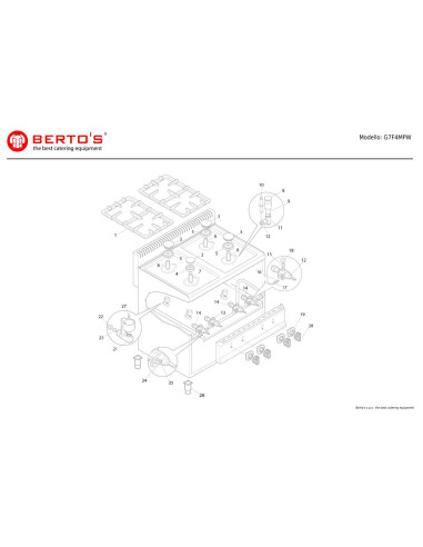 Pièces détachées BERTOS G7F4MPW Annee 0 