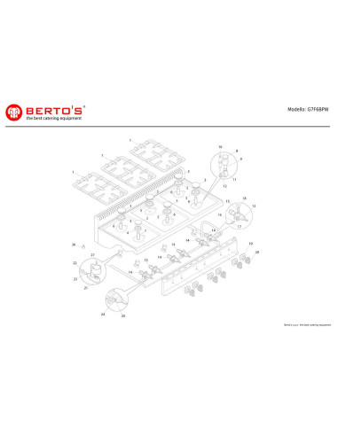 Pièces détachées BERTOS G7F6BPW Annee 0 